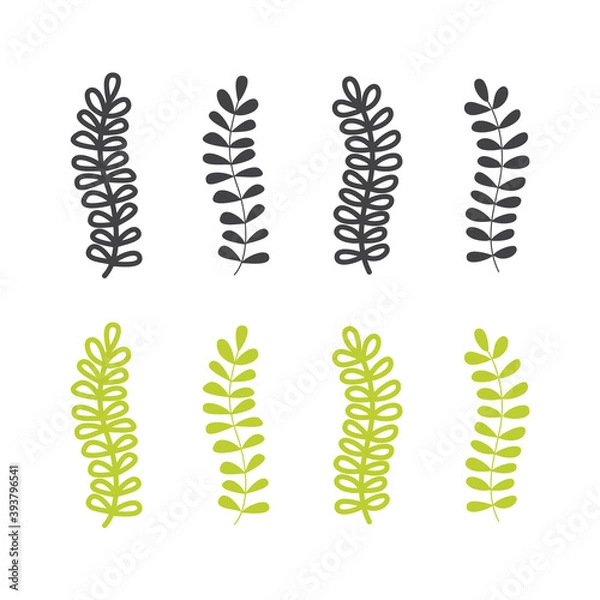 Obraz Leaf vine vector in cute doodle style.