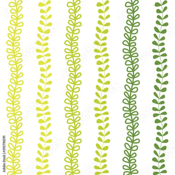 Obraz Leaf vine vector in cute doodle style. Repeatable and seamless vector.