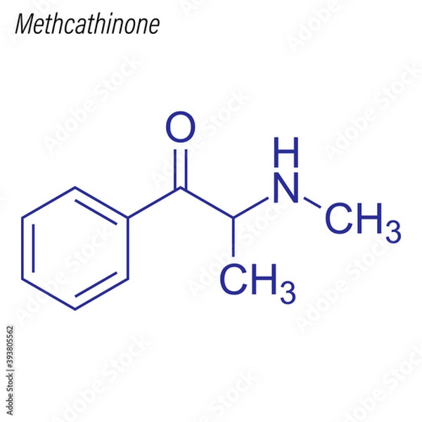Fototapeta Vector Skeletal formula of Methcathinone. Drug chemical molecule.