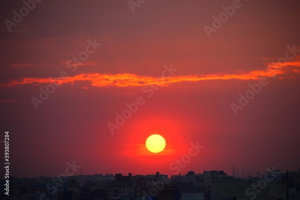 Obraz sunset in the city