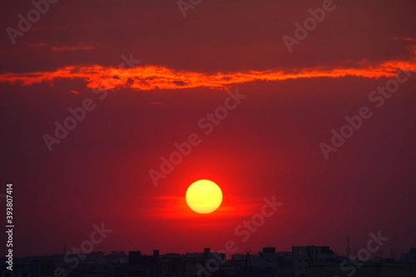 Obraz sunset in the city