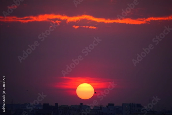 Obraz sunset in the city