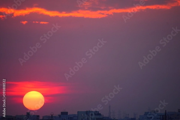 Obraz sunset over the city