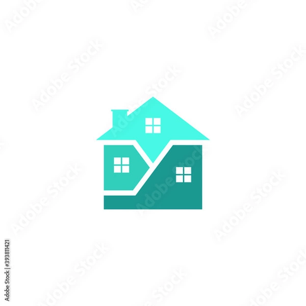 Obraz split home/house, room, cut vector logo design