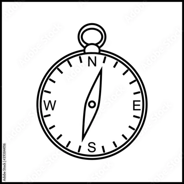 Obraz Navigation compass icon.compass icon on white isolate background.
