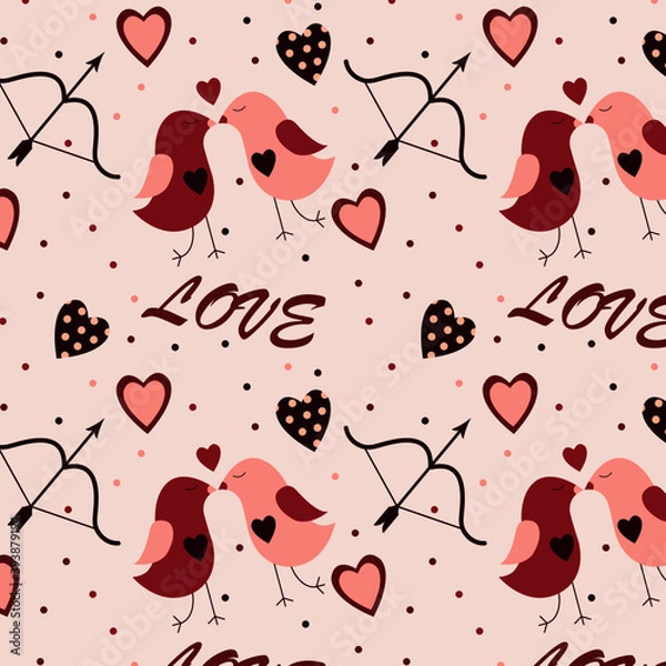 Fototapeta valentine's day pattern