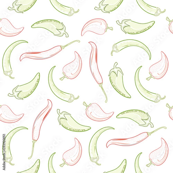 Obraz Red and green peppers