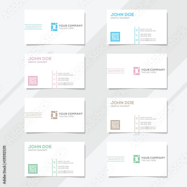 Fototapeta Corporate business card design template with several color options