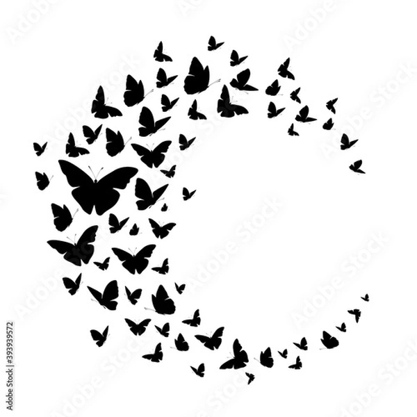 Obraz Flying butterfly vector background. Abstract texture for fabric, textile, apparel.