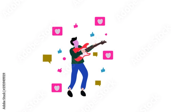 Obraz Musician social media concept design.