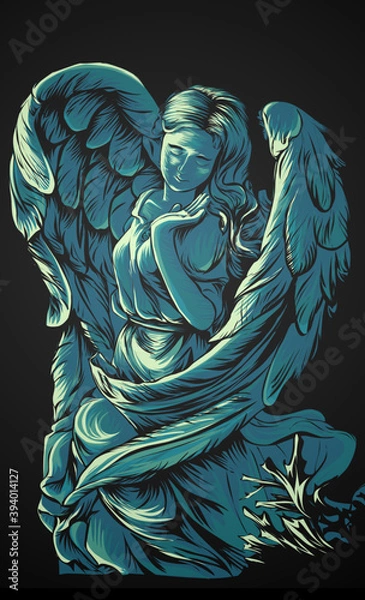 Obraz dark angel wings vector illustration