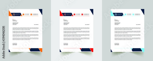 Fototapeta Modern And Clean Letterhead Design Template Business Style Professional Template Design Creative Business Letterhead Design Template for your business
