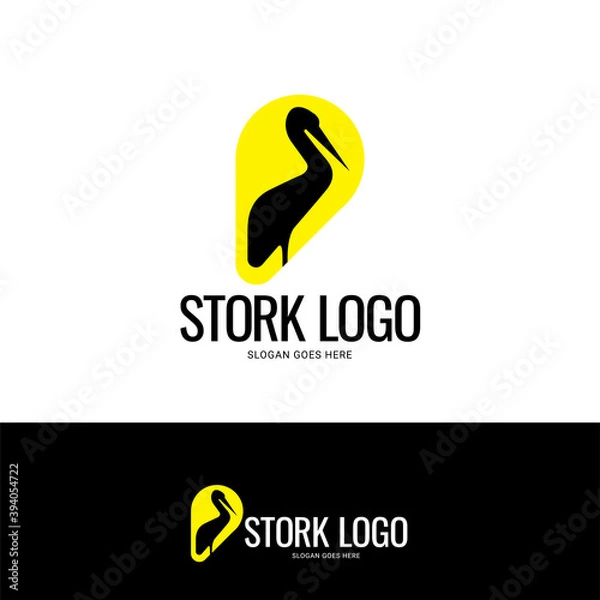 Obraz Stork bird logo design
