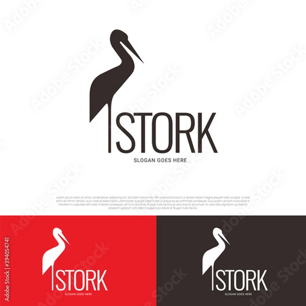 Obraz Stork bird logo design