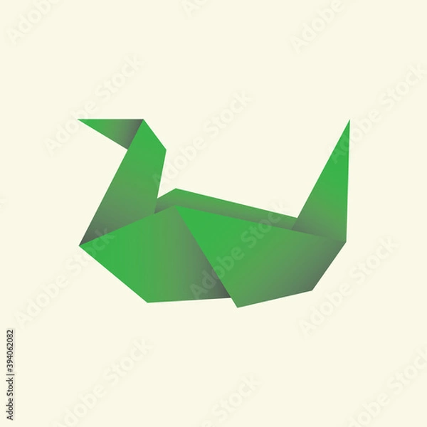 Fototapeta duck origami vector with green color nice for t-shirt printing and logo