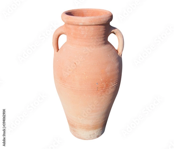 Fototapeta Tunisian clay amphora. Isolated with clipping path.