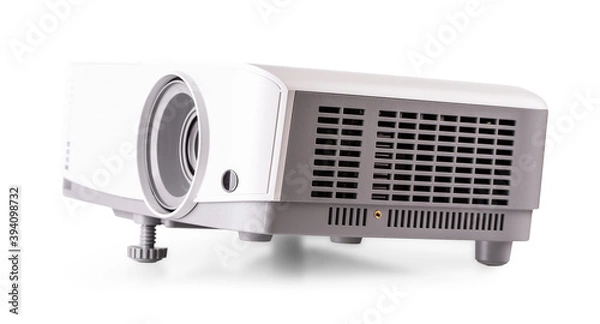 Fototapeta White multimedia projector isolated on white background