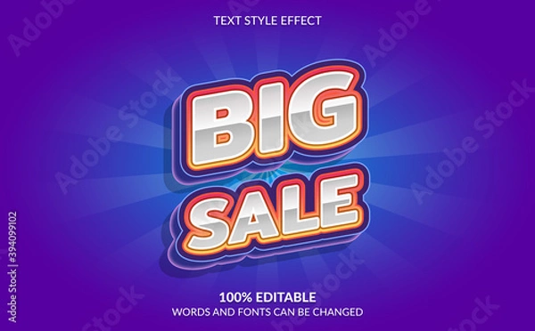 Fototapeta Editable Text Effect Big Sale Text Style