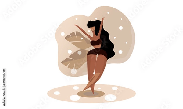 Obraz Girl dancing under snow