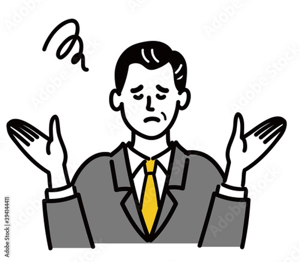 Fototapeta 男性　ミドルエイジ 　ベクター　ポップ　困っている
