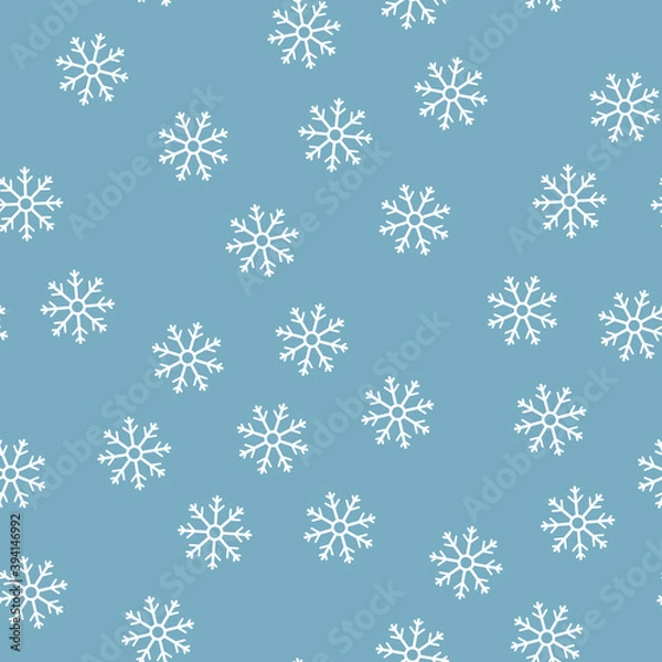 Fototapeta Seamless Winter Snow Flakes Background Pattern