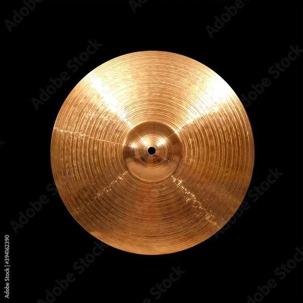Fototapeta Hi hat cymbal isolated on black background