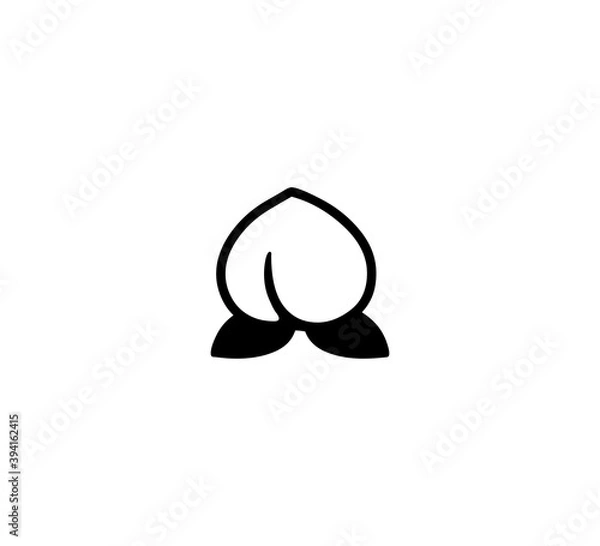 Fototapeta Peach emoji vector isolated icon illustration. Peach icon