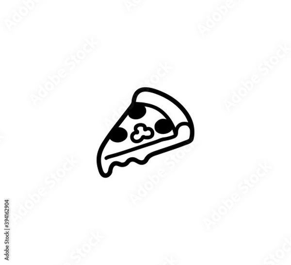 Fototapeta Pizza slice vector isolated icon illustration. Pizza icon