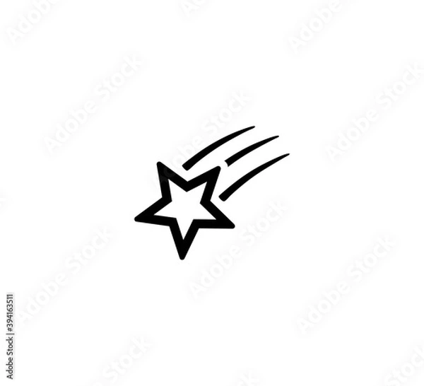 Fototapeta Shooting star vector isolated icon illustration. Falling star icon