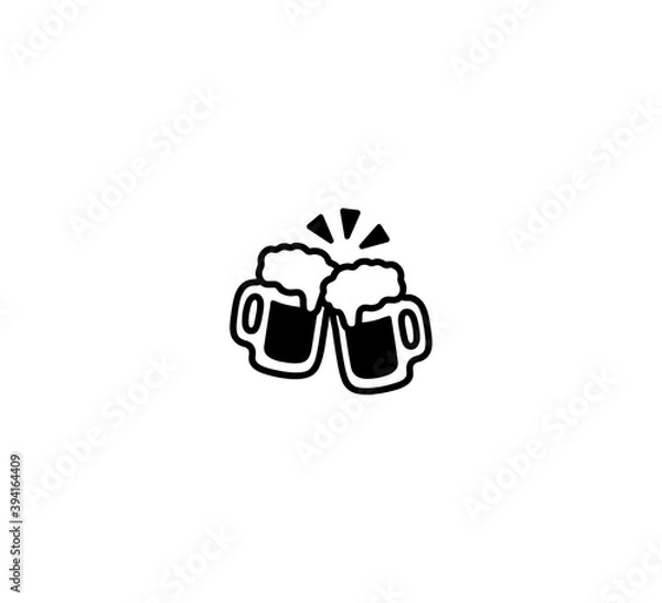 Fototapeta Clinking Beer Mugs vector isolated icon illustration. Clinking Beer Mugs icon