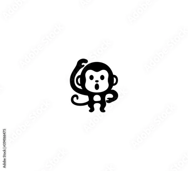 Fototapeta Monkey vector isolated icon illustration. Monkey icon