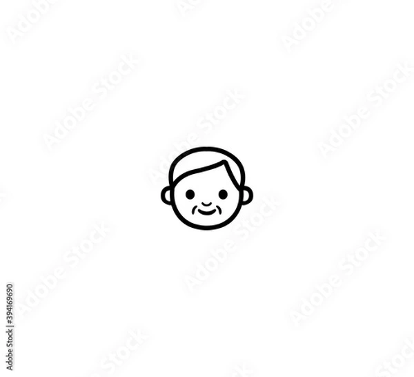 Obraz Old man vector isolated icon illustration. Old man icon