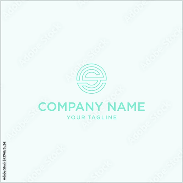 Fototapeta logo design S monoline