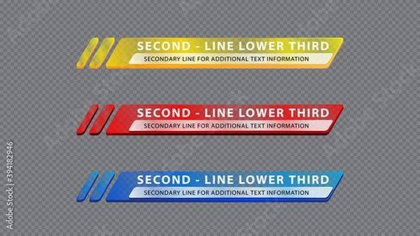 Fototapeta Vector  lower third or television news bar design template with fire isolated on white background