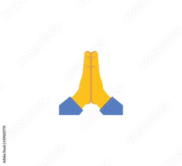 Fototapeta Folded hands emoji gesture vector isolated icon illustration. Folded hands gesture icon