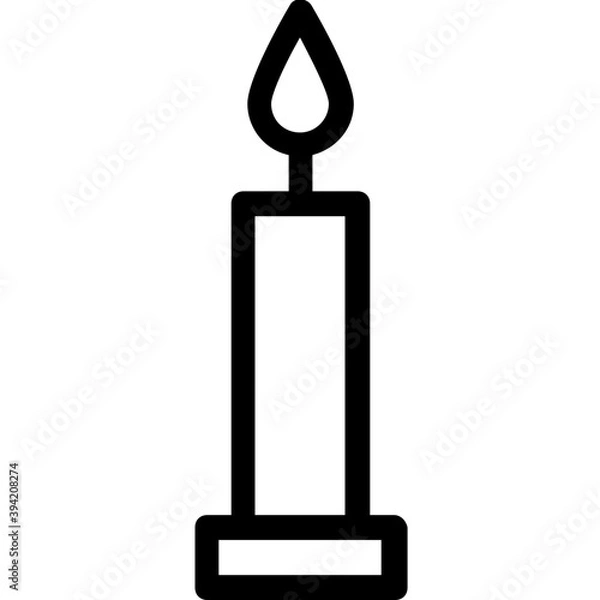 Fototapeta 
Candle Vector Line Icon

