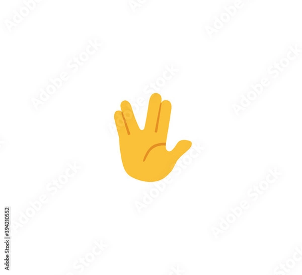 Fototapeta Vulcano salute emoji gesture vector isolated icon illustration. Vulcano salute gesture icon