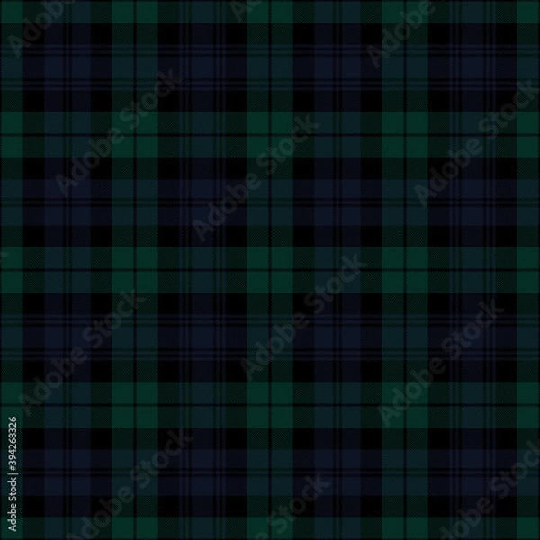 Fototapeta Black Watch Modern Tartan Seamless Pattern - Repeating pattern design of Modern tartan