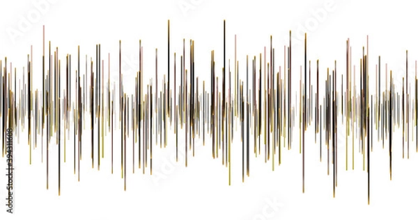 Fototapeta Sound waves height background. Music and audio light waves banner. Magic bright colors stripe.