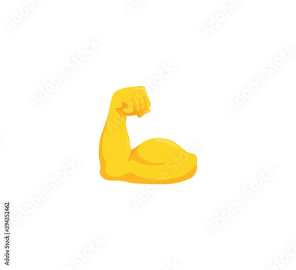Fototapeta Biceps emoji gesture vector isolated icon illustration. Biceps gesture icon