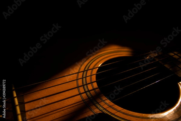 Obraz acoustic guitar close up