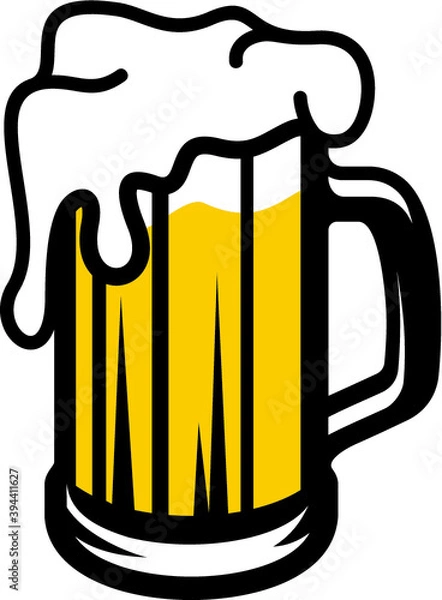 Obraz Vector illustration of the beer mug