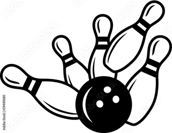 Fototapeta Vector illustration of the bowling