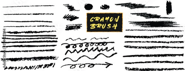 Obraz set of black and white brush