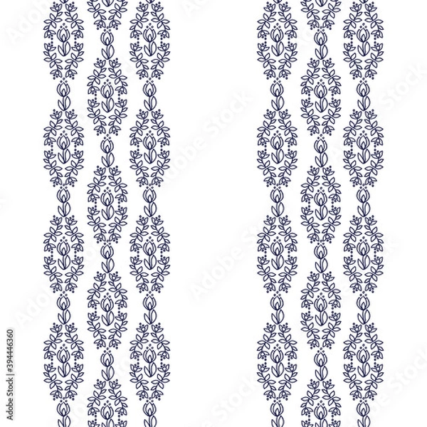 Obraz Ethnic floral seamless pattern on white background