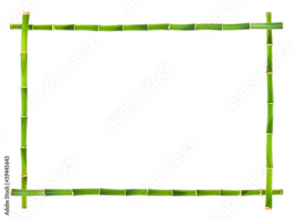 Fototapeta Rama bambusowa na białym tle