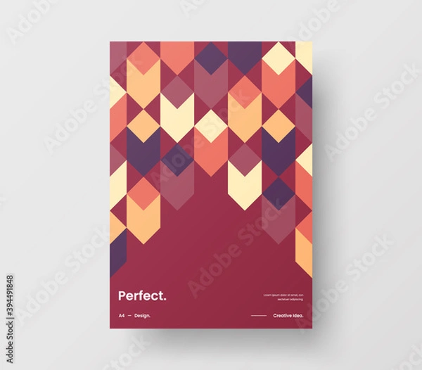 Fototapeta Abstract corporate identity report cover. Geometric vector business presentation design layout. Amazing company illustration brochure template.