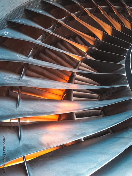 Obraz Close up view of aircraft engine, turbo fan type