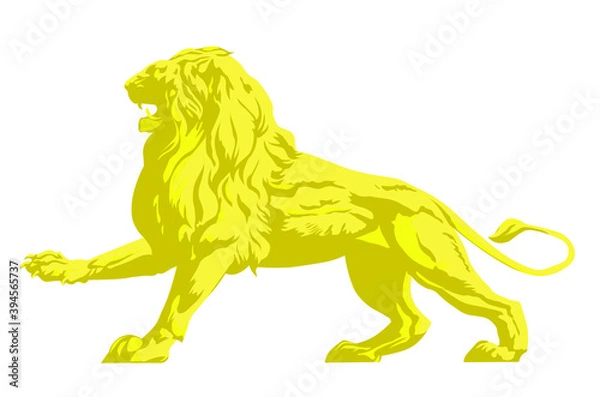 Obraz Gold lion isolated on white background