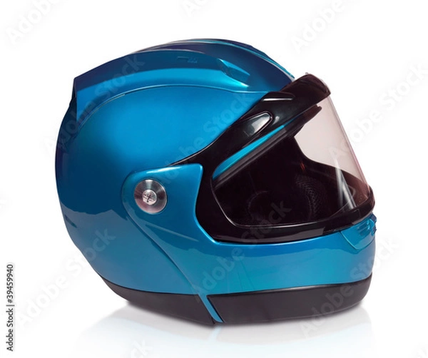 Obraz Motorcycle helmet light blue